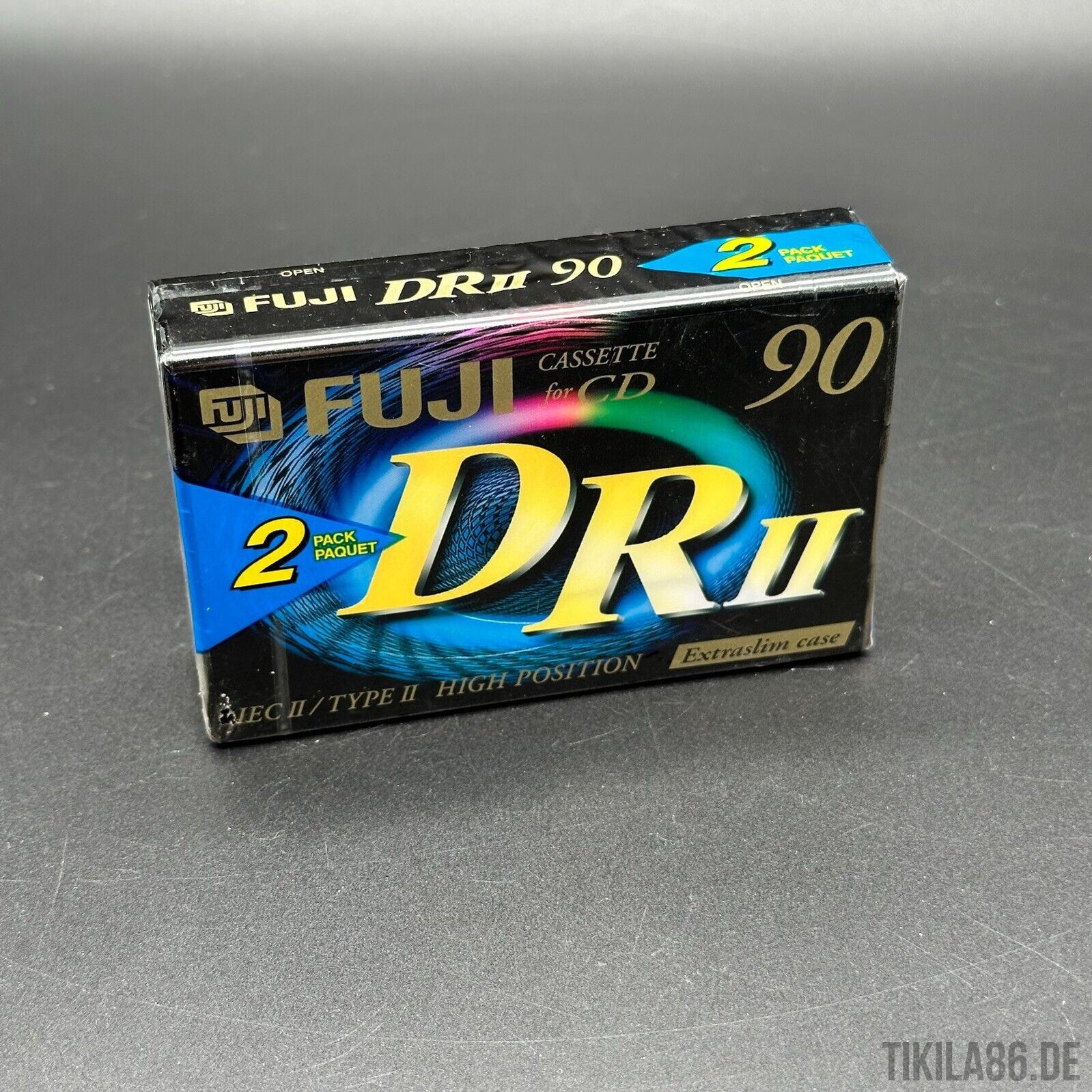 2x FUJI DR II 90 Extraslim Cassetten,IEC II/High Position,neu in OVP , 1998