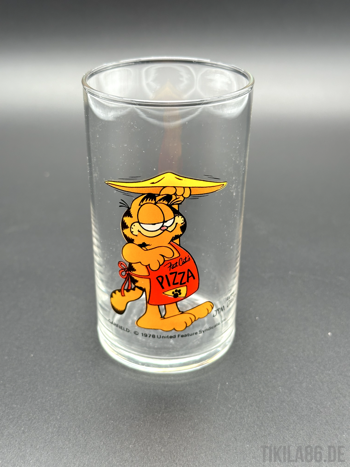 Garfield Jim Davis 1978 - Glas - Trinkglas - Selten - Pizza