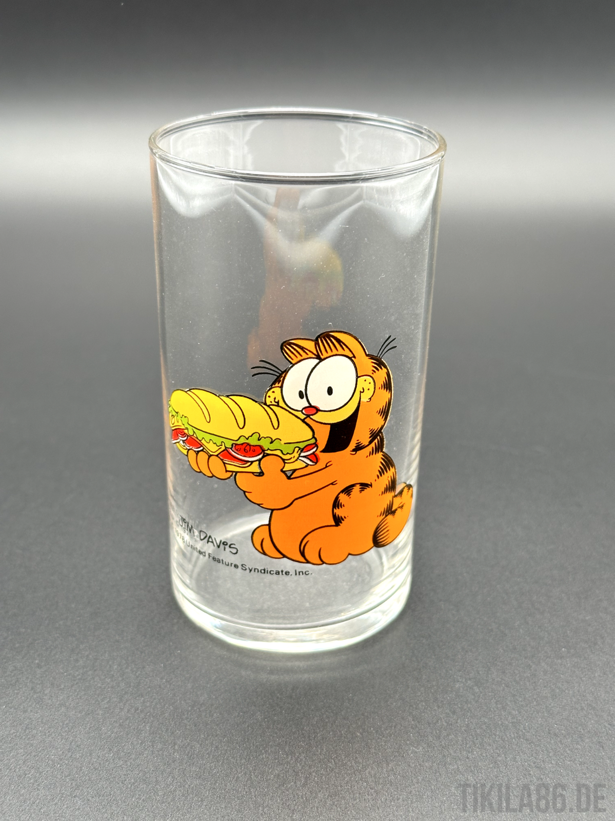 Garfield Jim Davis 1978 - Glas - Trinkglas - Selten - Sandwich