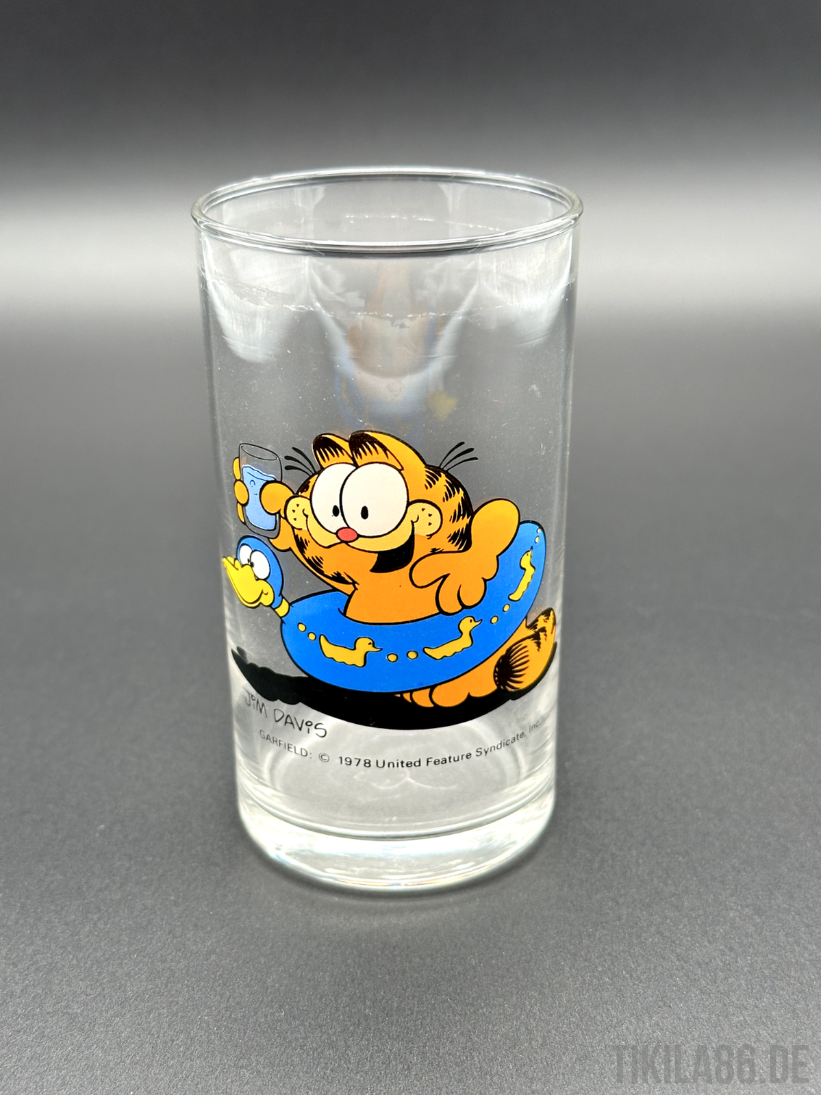 Garfield Jim Davis 1978 - Glas - Trinkglas - Selten - Schwimmring