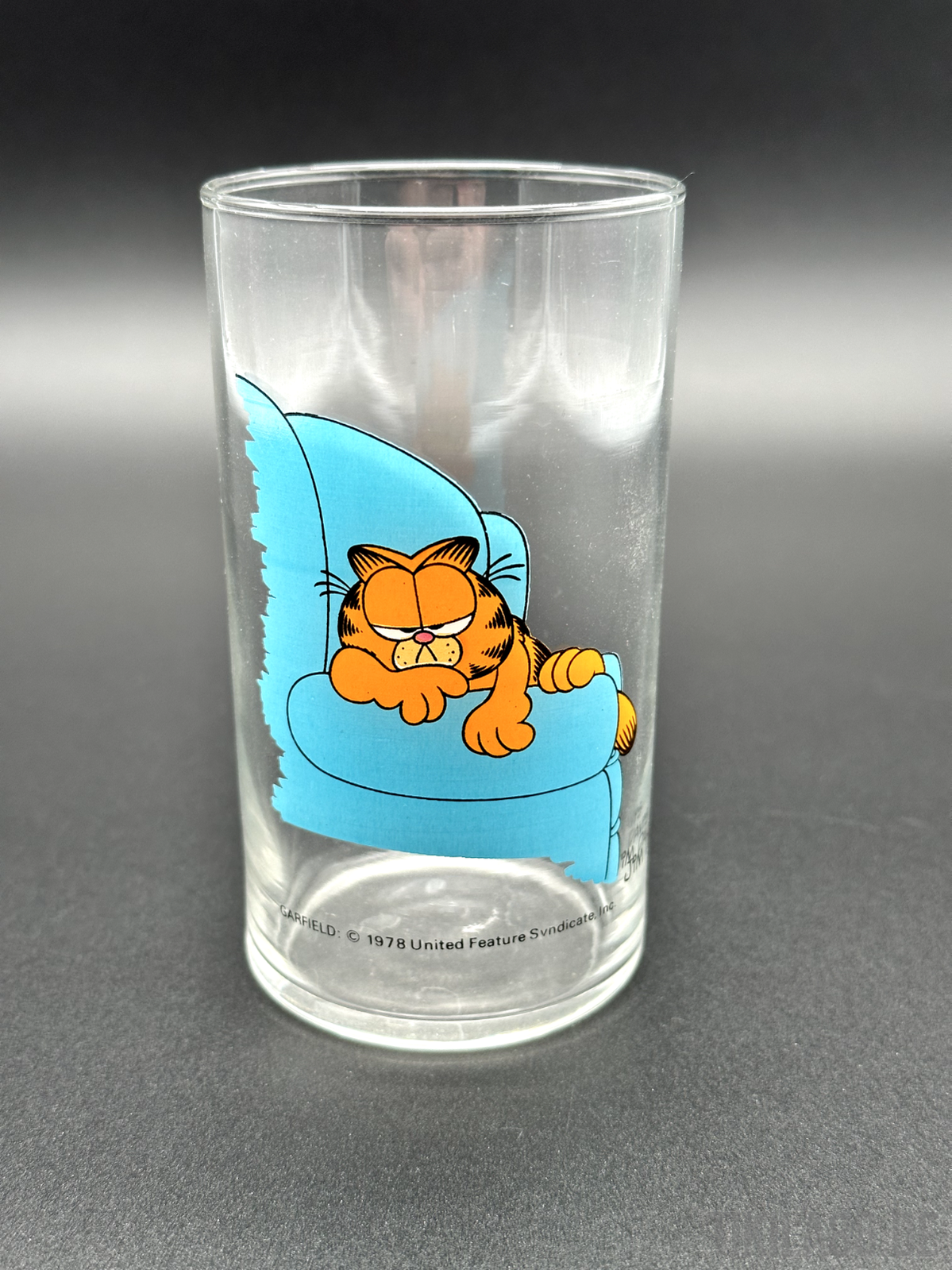 Garfield Jim Davis 1978 - Glas - Trinkglas - Selten - Sessel