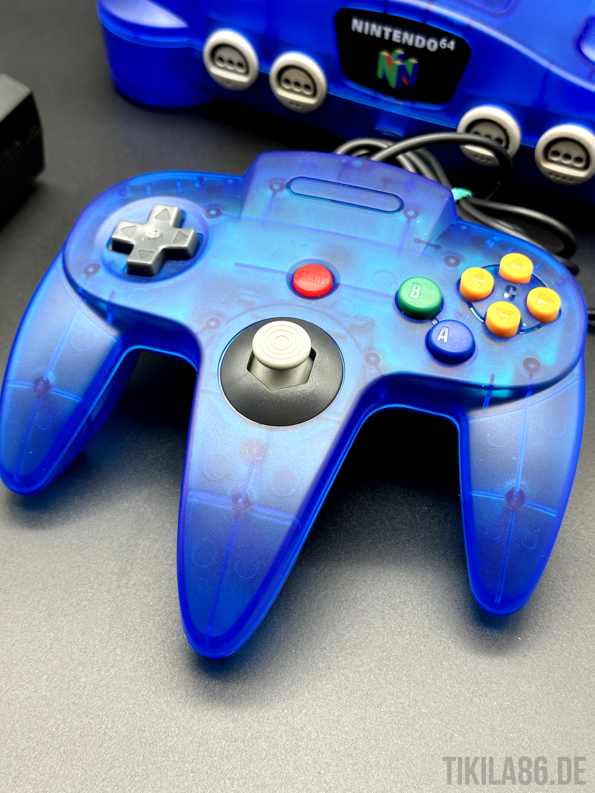 Nintendo 64 transparent Blau Spielekonsole (PAL) - CUSTOM SHELL