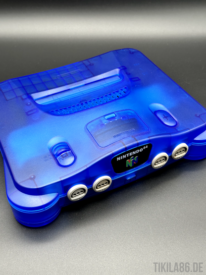 Nintendo 64 transparent Blau Spielekonsole (PAL) - CUSTOM SHELL