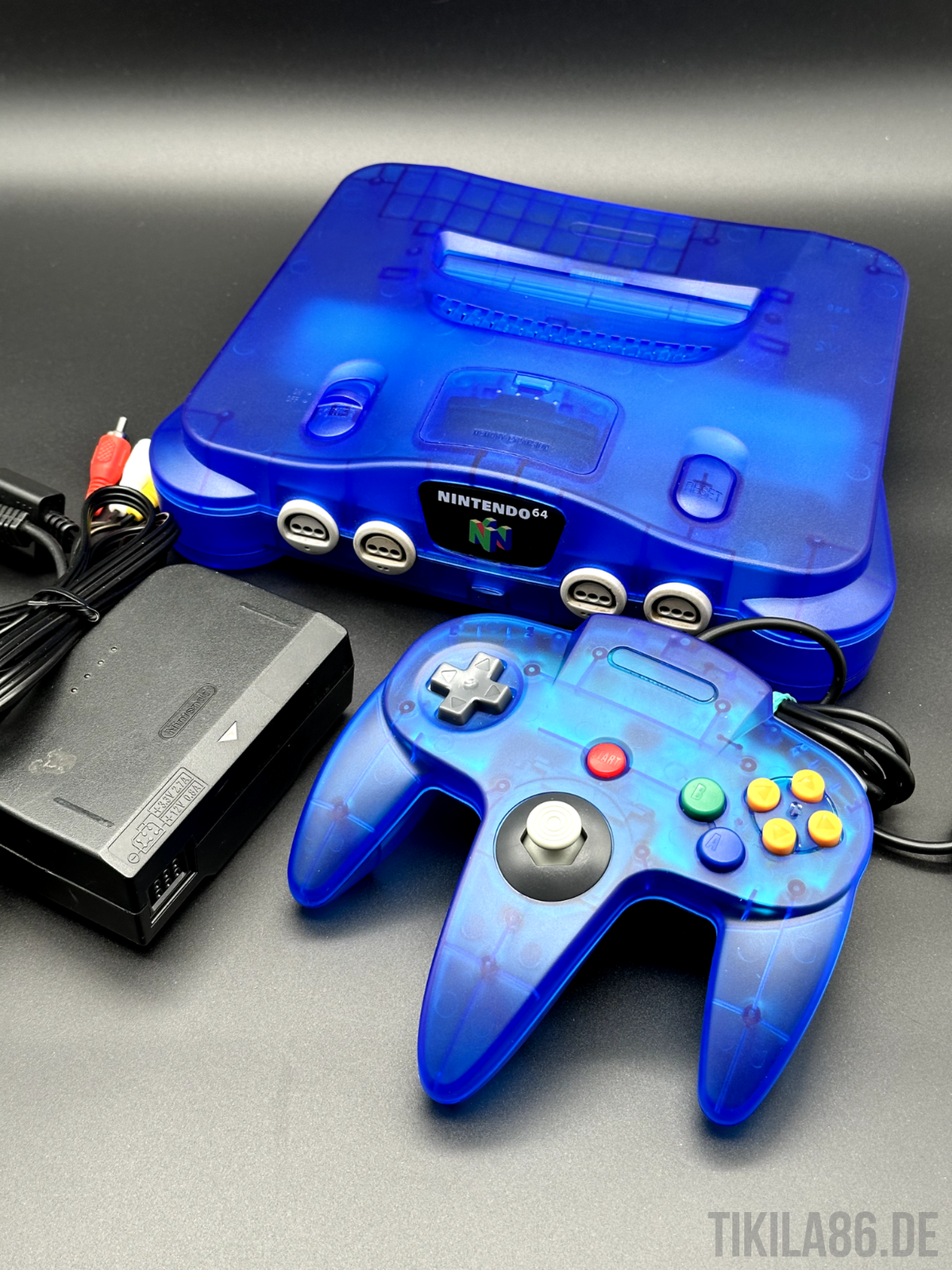 Nintendo 64 transparent Blau Spielekonsole (PAL) - CUSTOM SHELL