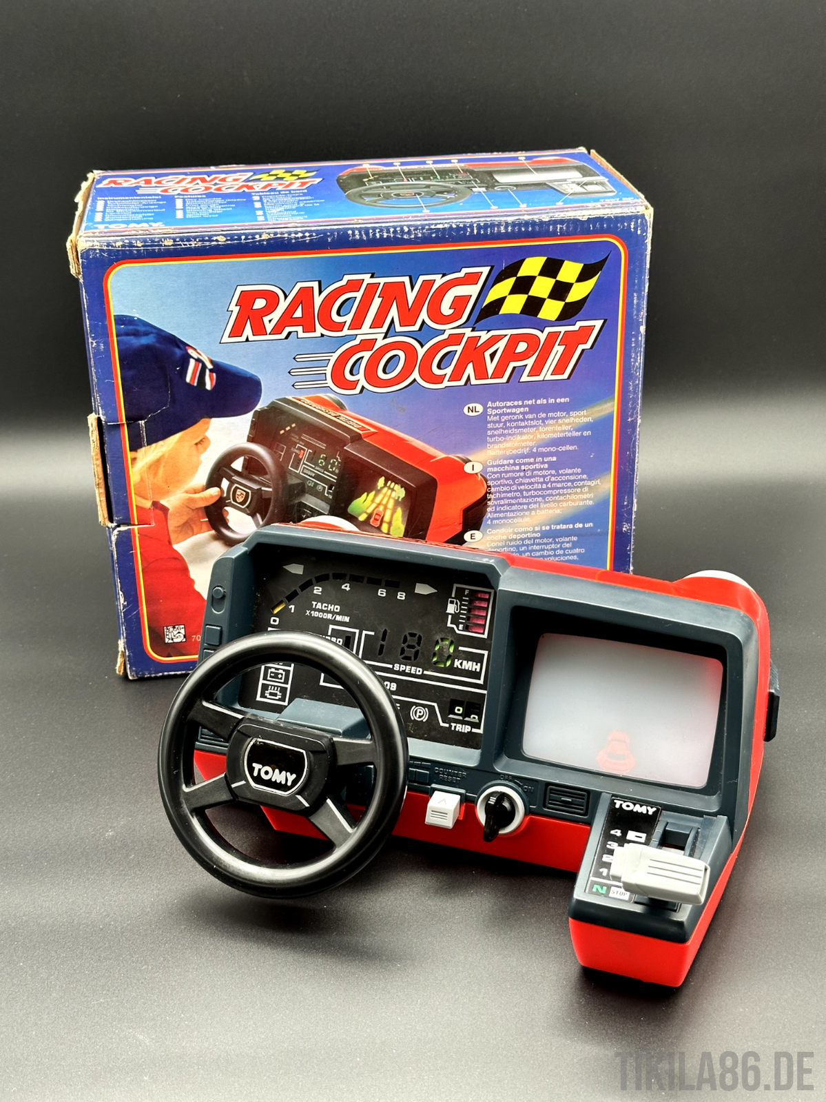 TOMY🚗 Racing Turbo Cockpit Fahrsimulator- ORIGINAL mit OVP von 1983